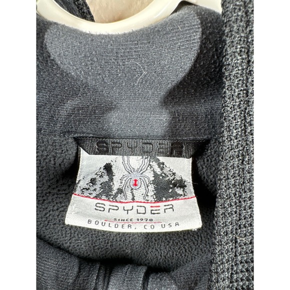 Spyder Sweater Mens Large Black Half Zip Mock Neck Knit Pullover Casual Size M - Picture 3 of 6
